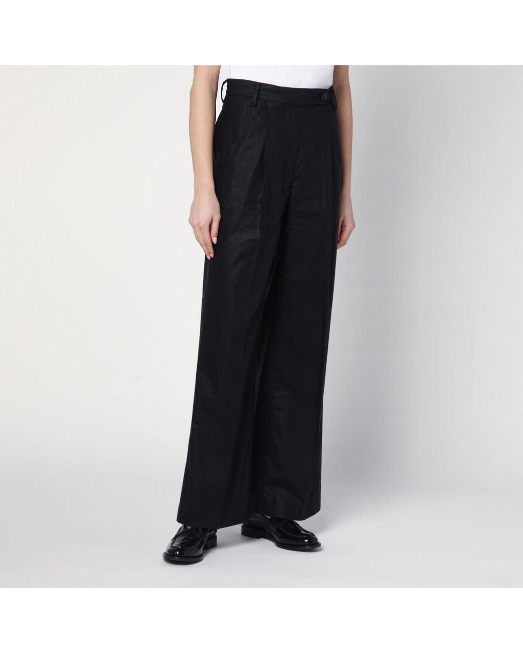 Department 5 Wide Black Cotton Pants