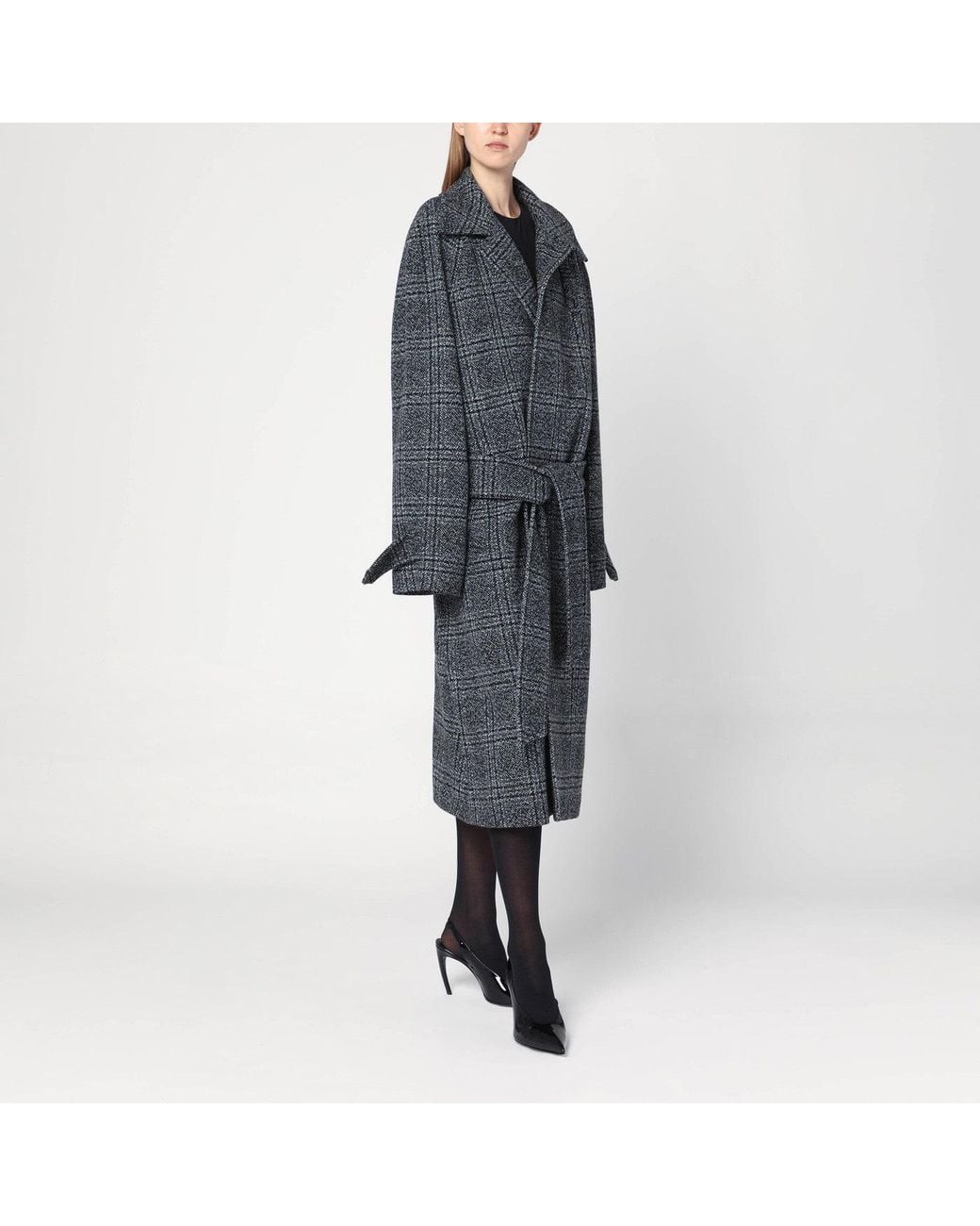Balenciaga Blue Raglan One Layer Coat