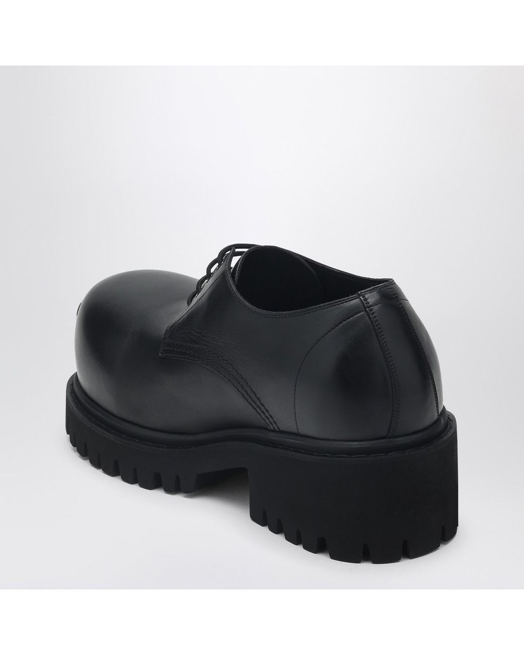 Balenciaga Leather Derby Stomper Shoe in Black for Men | Lyst UK