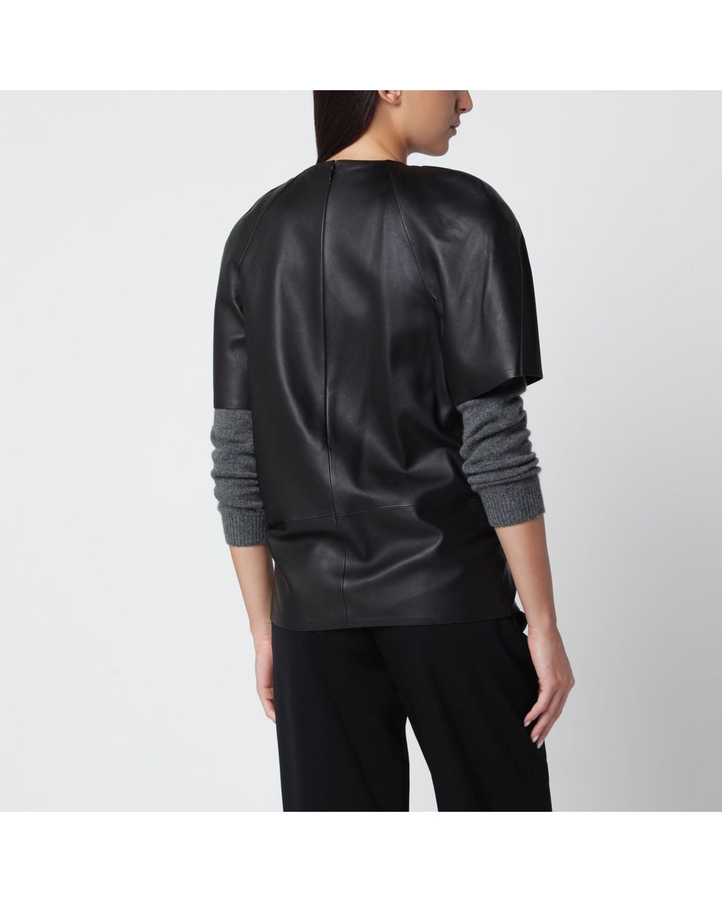 Totême Black Lambskin Cocoon Top