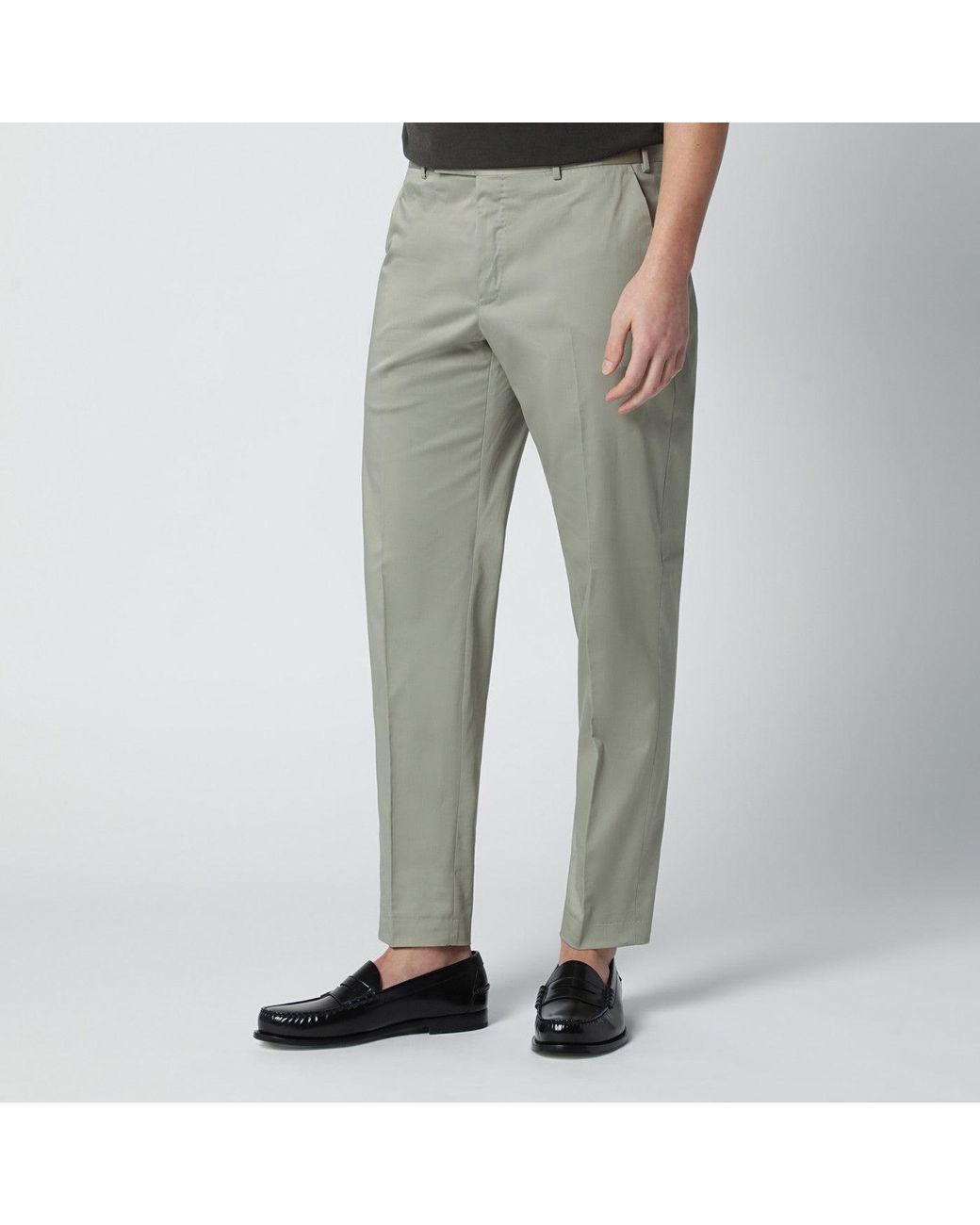 PT Torino Green Sage Cotton-Blend Trousers for men