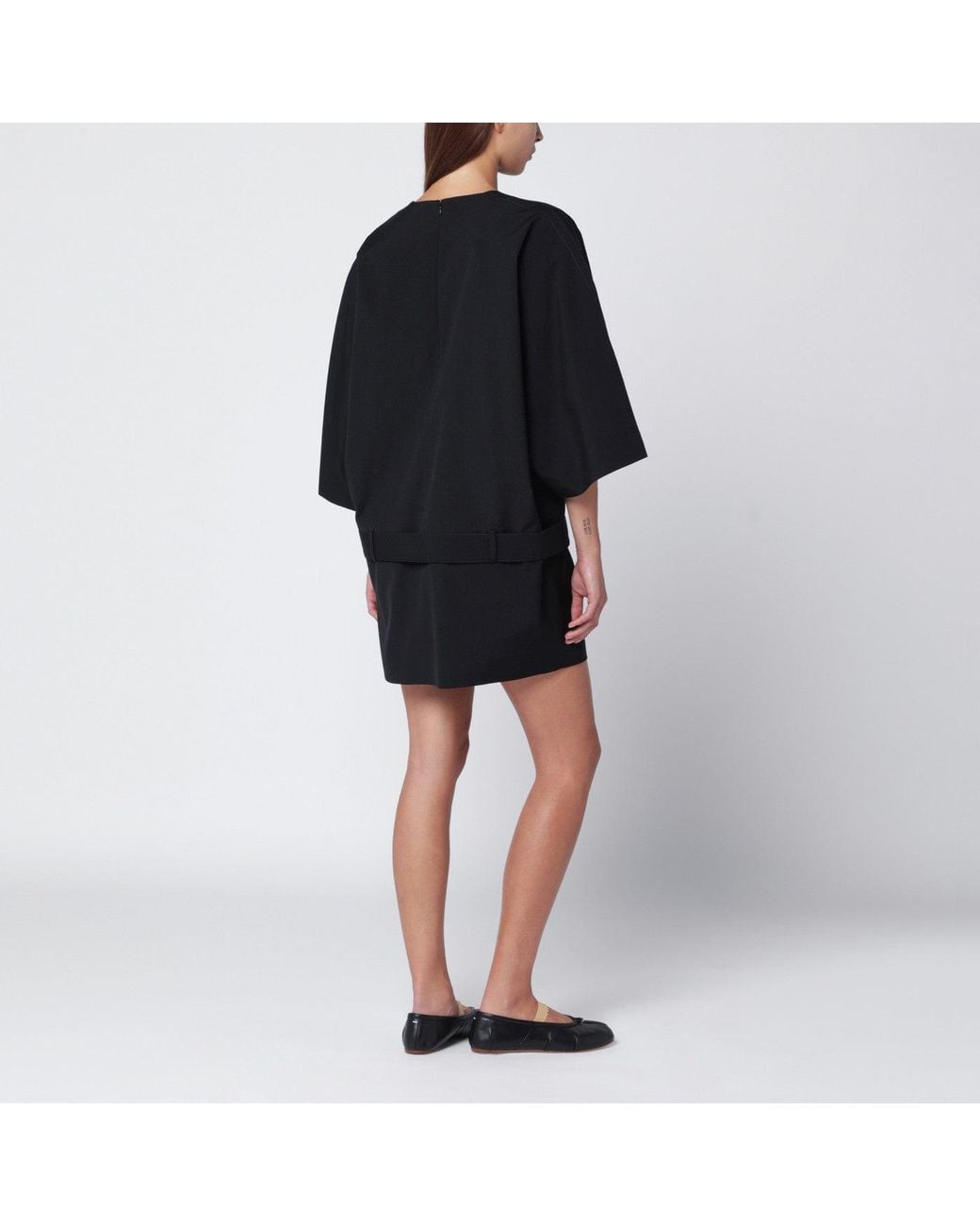 MM6 by Maison Margiela Black Wool-blend Mini Dress