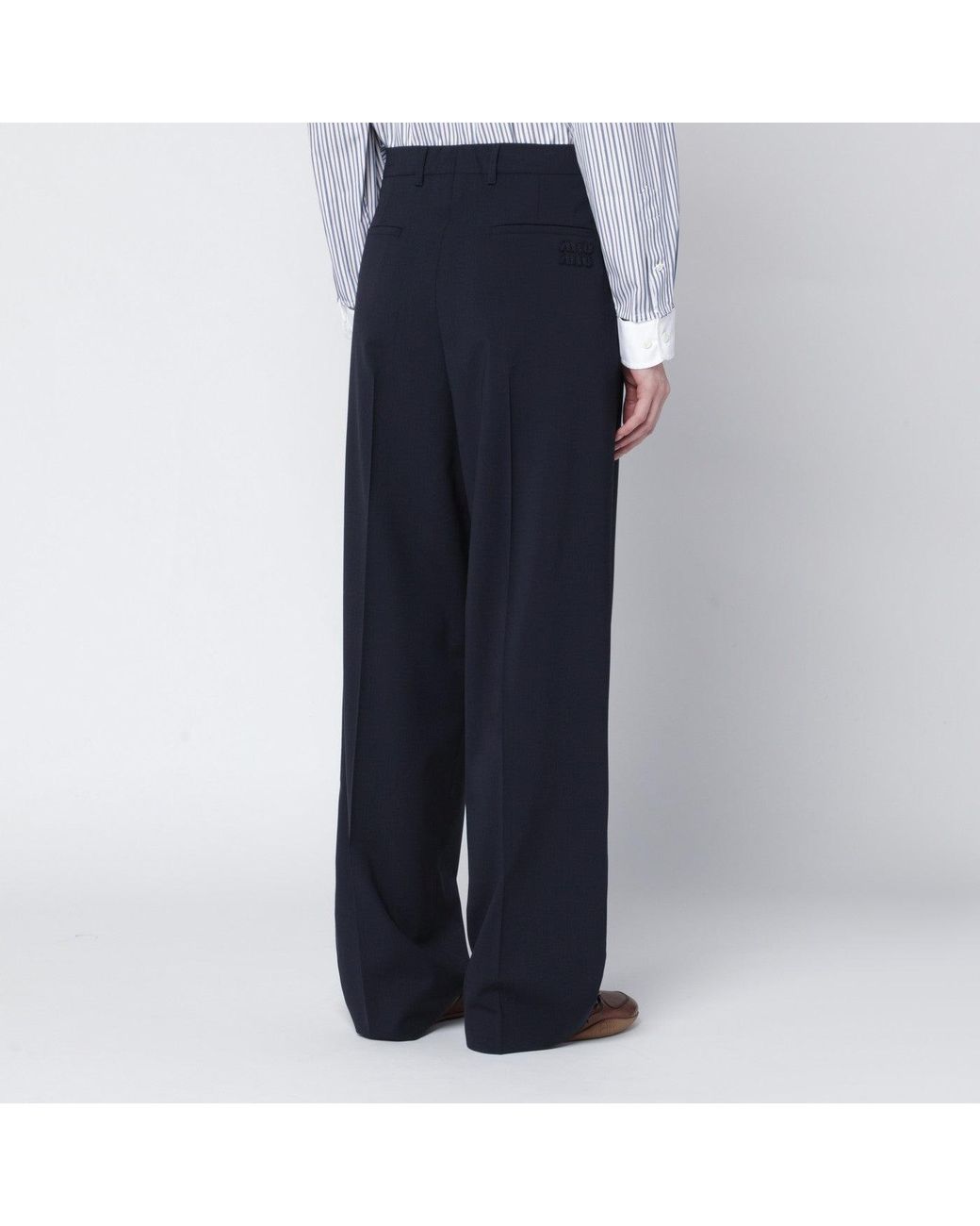 Miu Miu Blue Wool Trousers