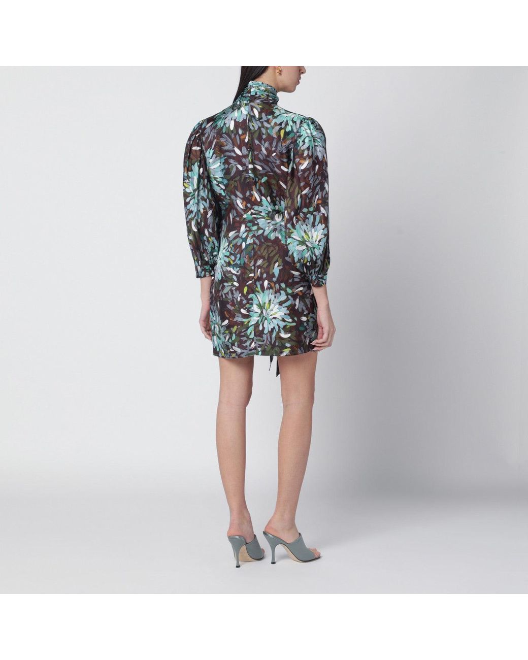 Gucci Black Printed Silk Twill Dress