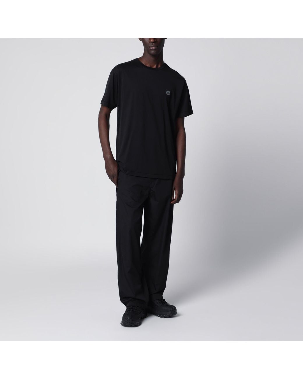 Stone Island Black Slim-Fit Cotton T-Shirt for men