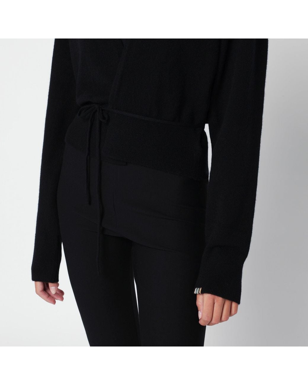 Extreme Cashmere Black Cashmere Wrap Cardigan