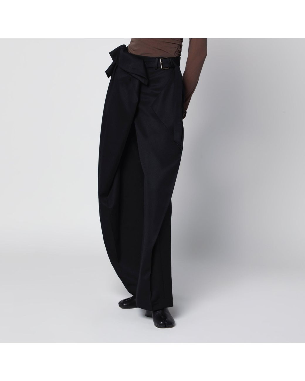 J.W. Anderson Black Trousers With Turned-Up Waist