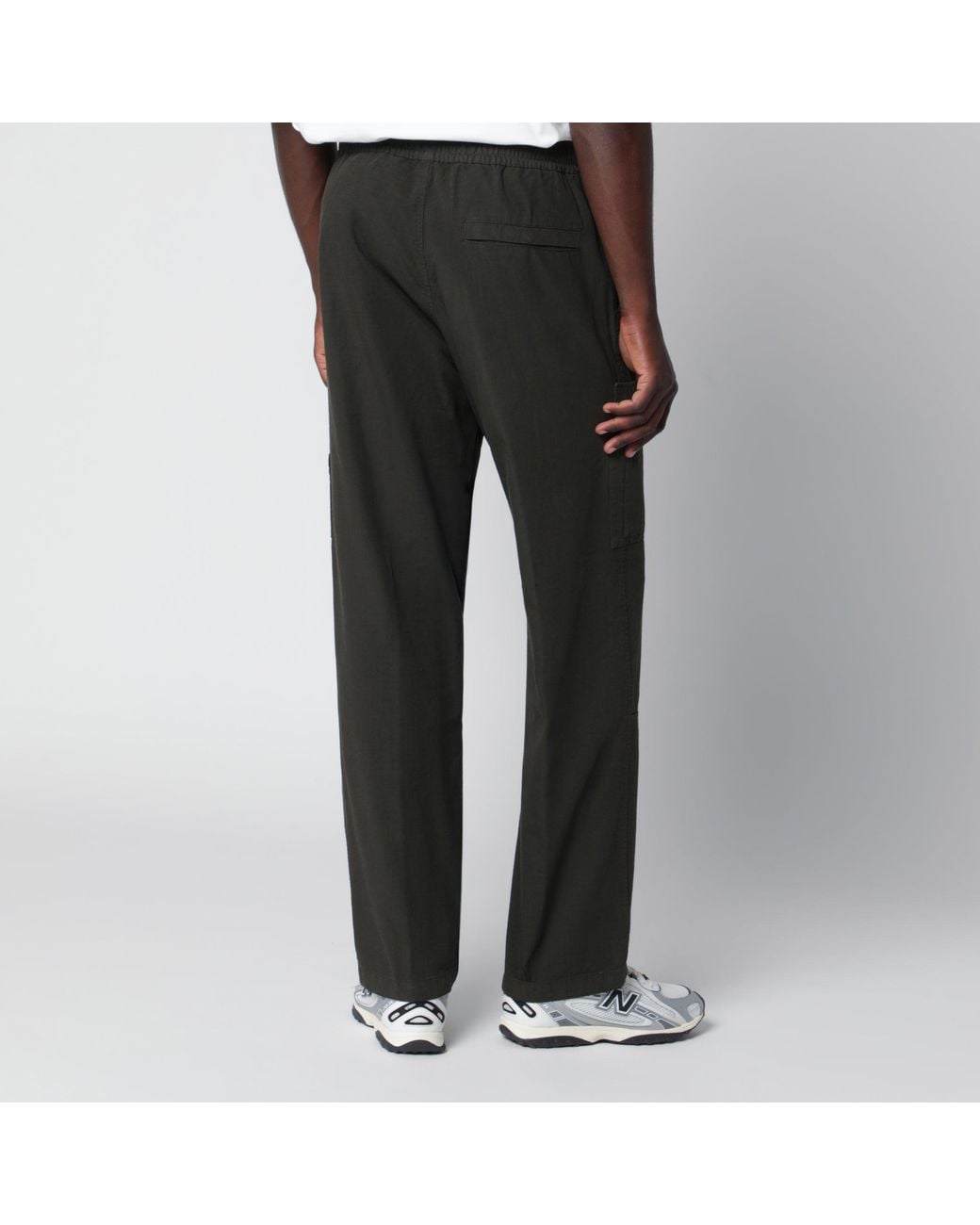 Stone Island Black Loose Cargo Trousers for men