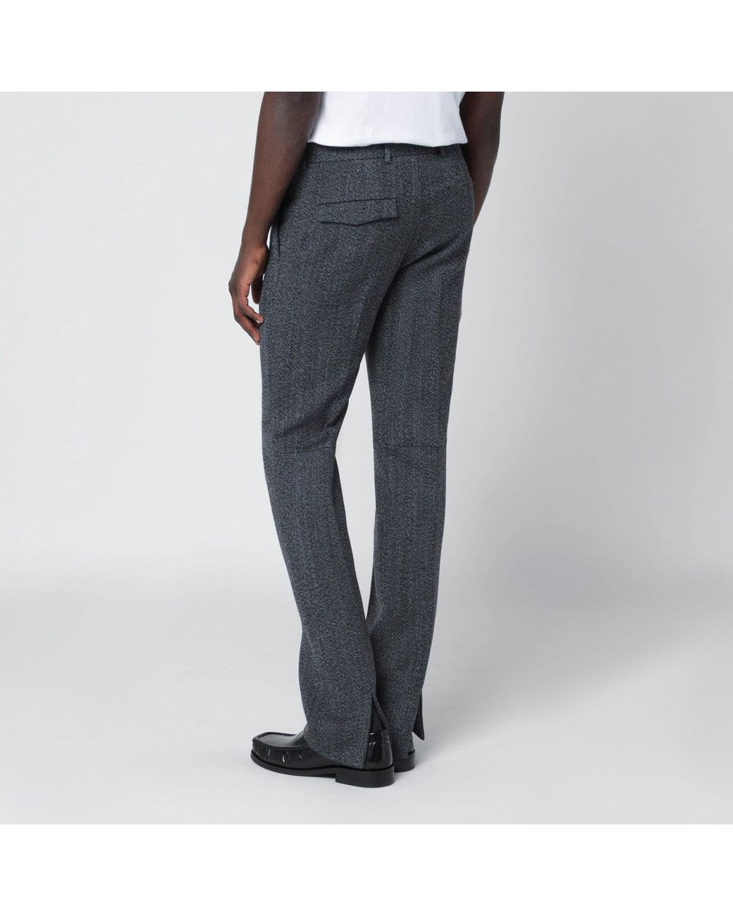 Gucci Gray Mouliné Fabric Trousers for men