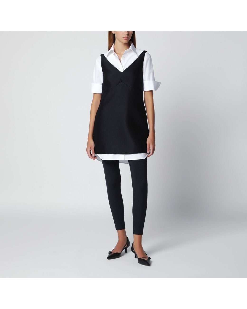 Balenciaga Black Hybrid Chemisier Mini Dress