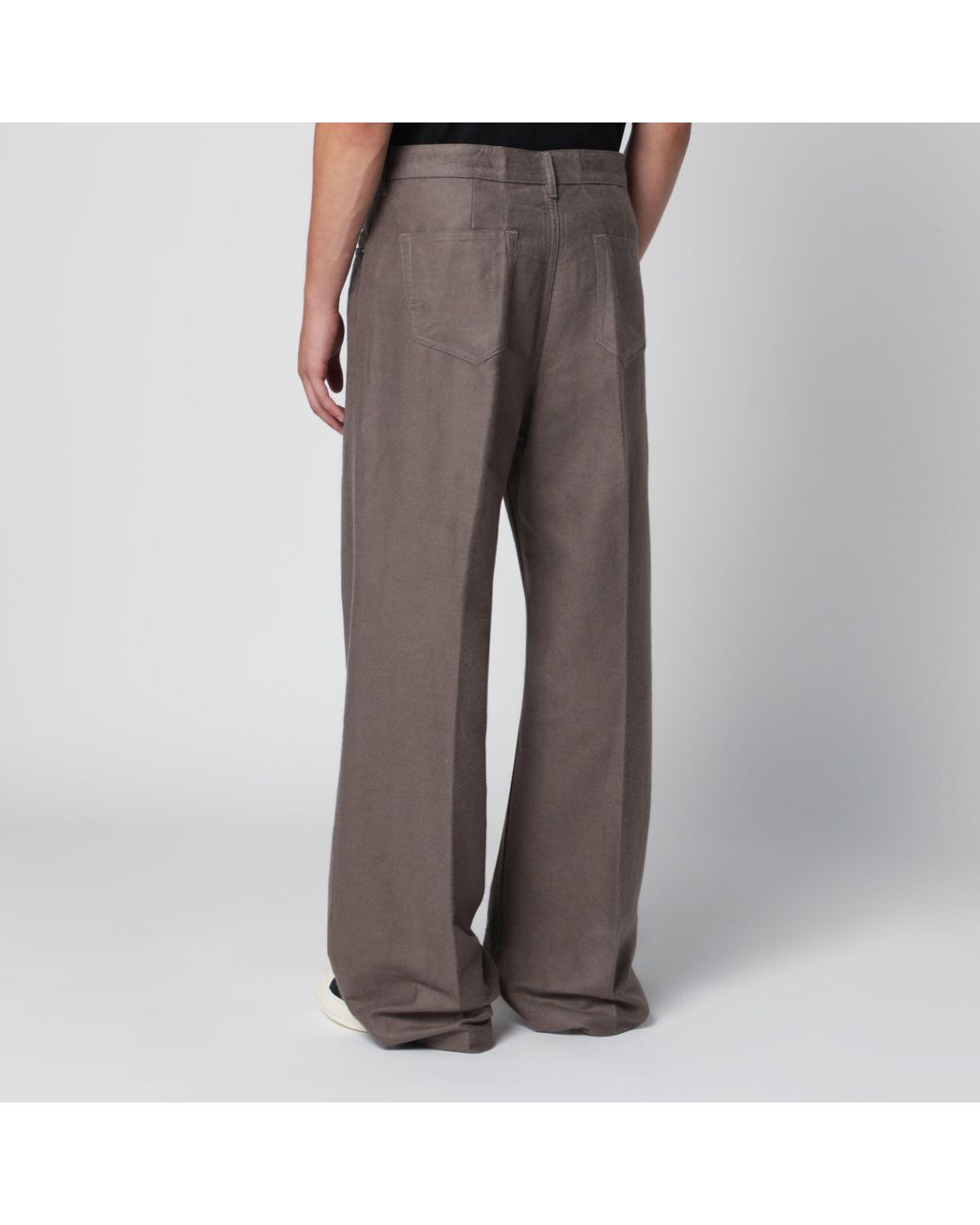 Rick Owens Brown Taupe Cotton-Blend Trousers for men