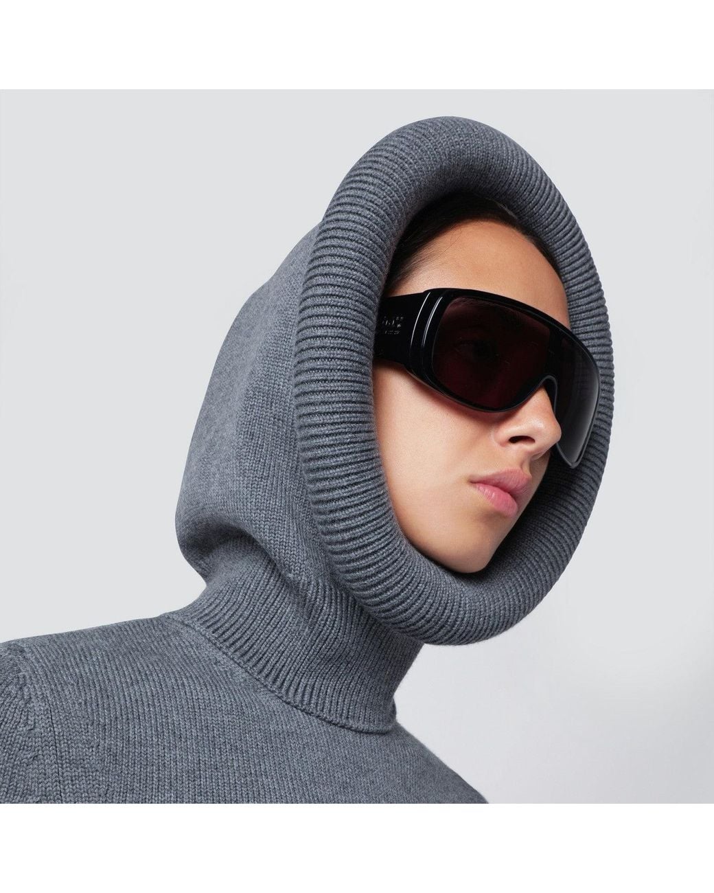 Alaïa Blue Wool Hoodie