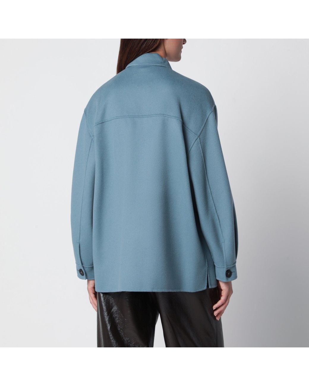 Weekend by Maxmara Blue Wool Shirt Jacket