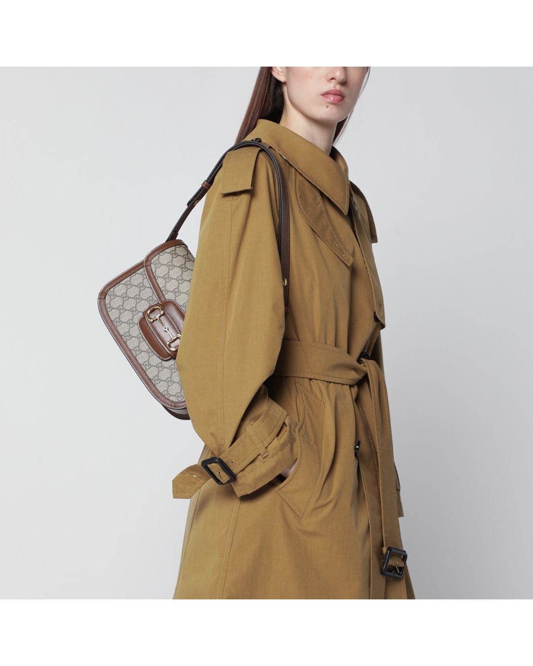 Gucci Natural Medium Horsebit 1955 Shoulder Bag
