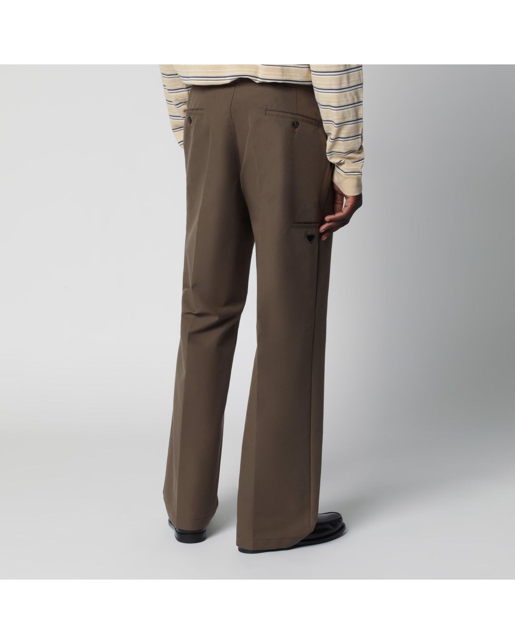 Prada Brown Technical Canvas Trousers for men