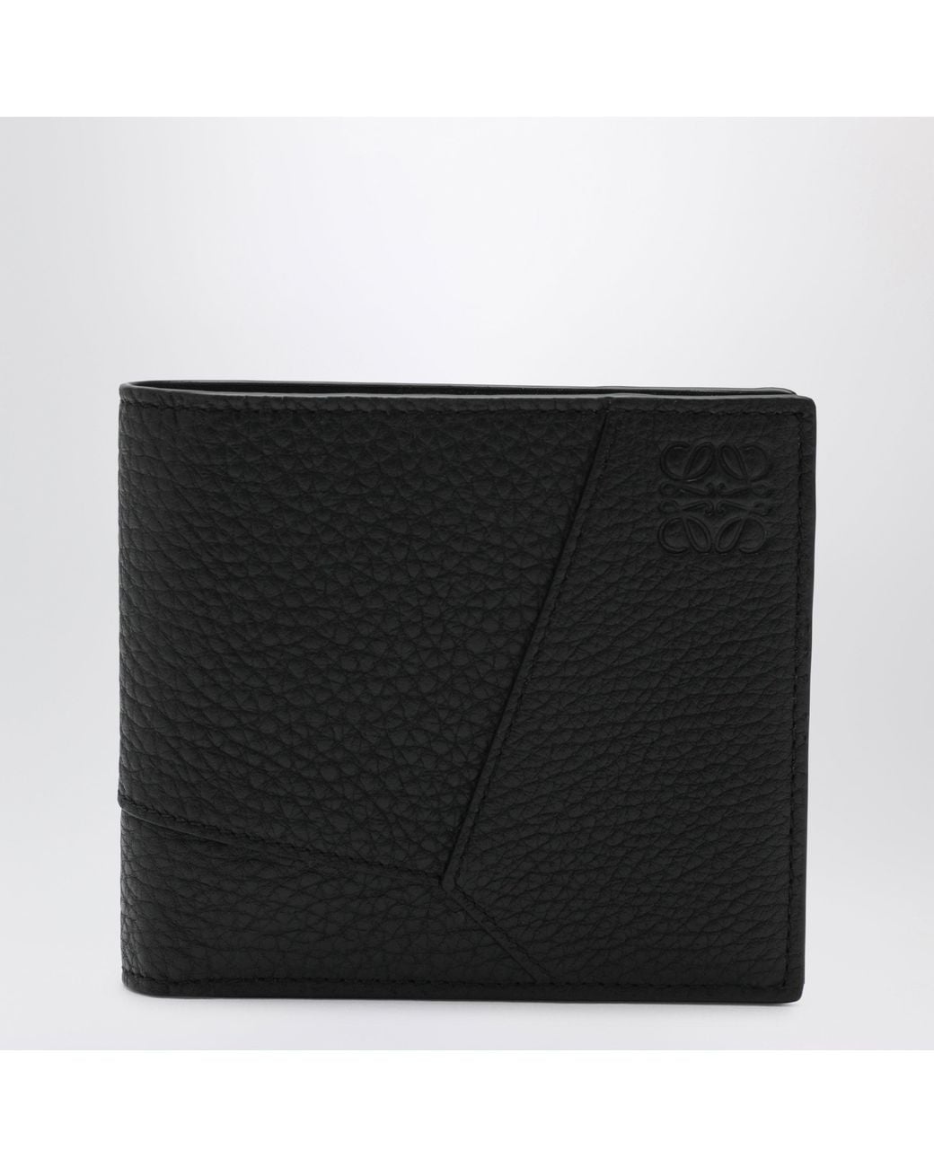 Loewe Black Grained Leather Puzzle Bifold Wallet for men