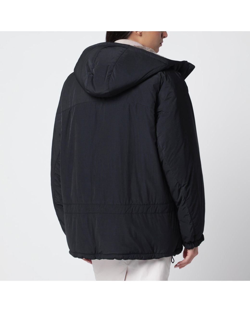 Miu Miu Black Pongé Down Jacket