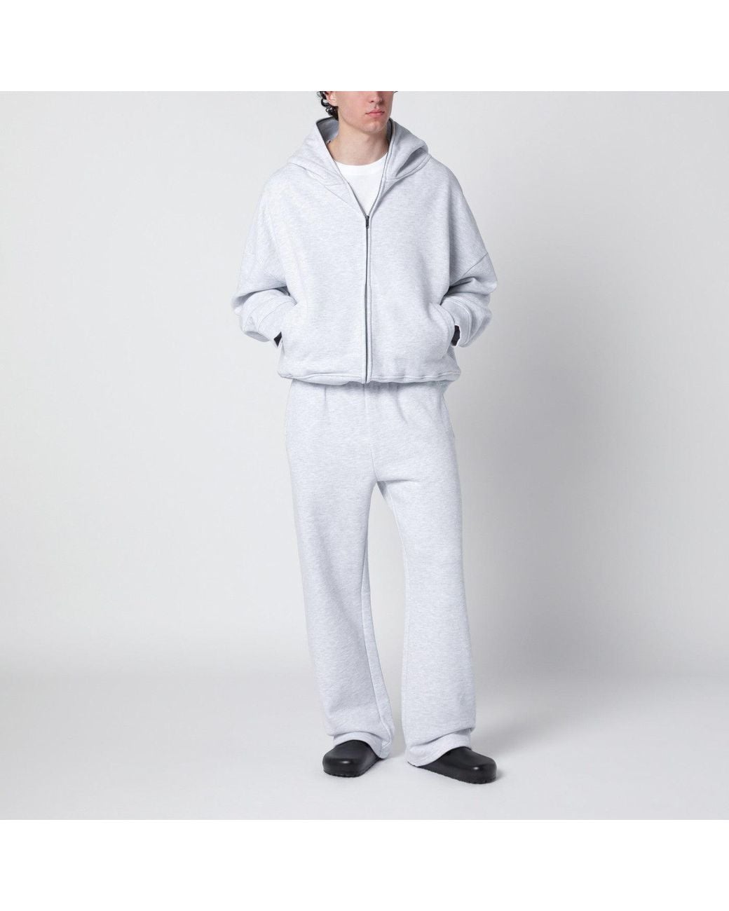Entire studios Gray Grey Cotton Zip-up Hoodie for men