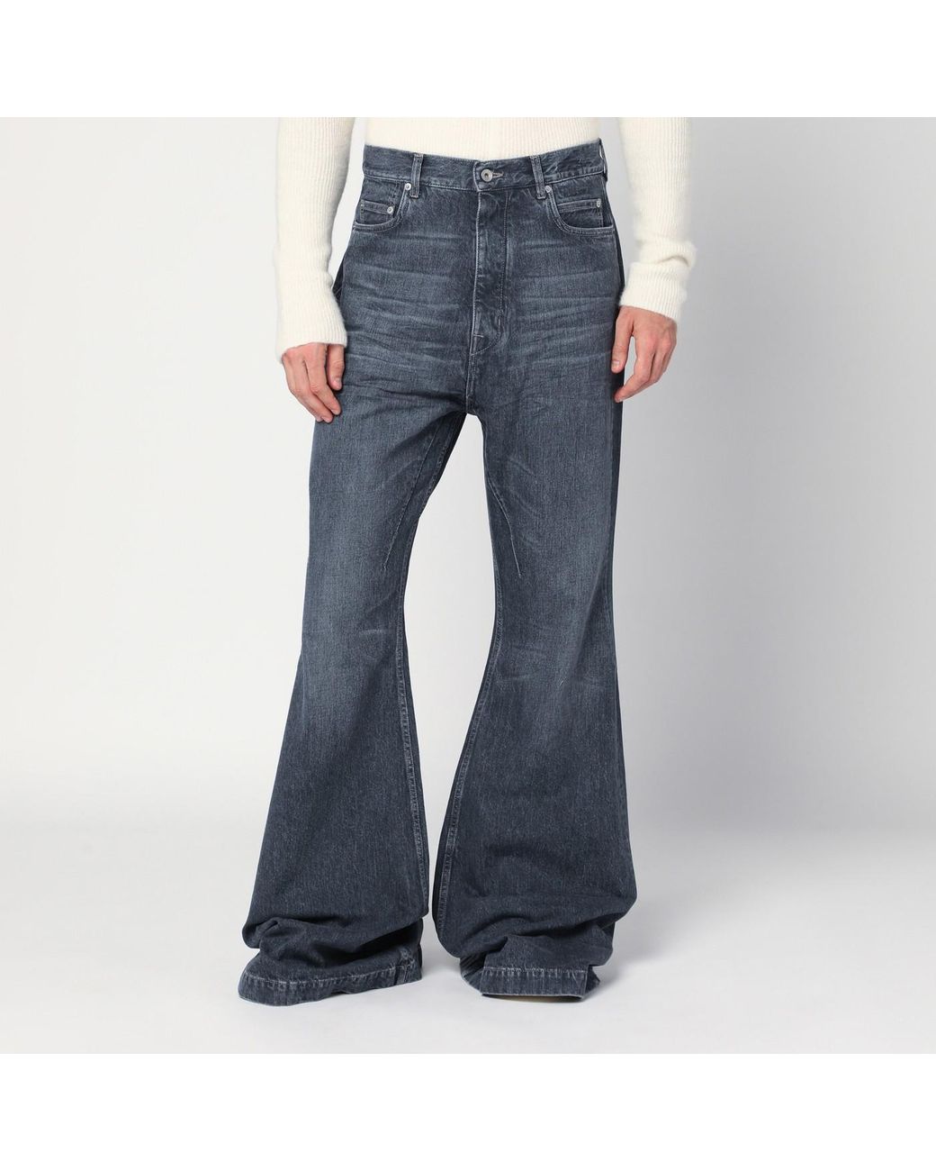 Zara flare denim opium Rick Owens swag Rick Owens Washed Flared 