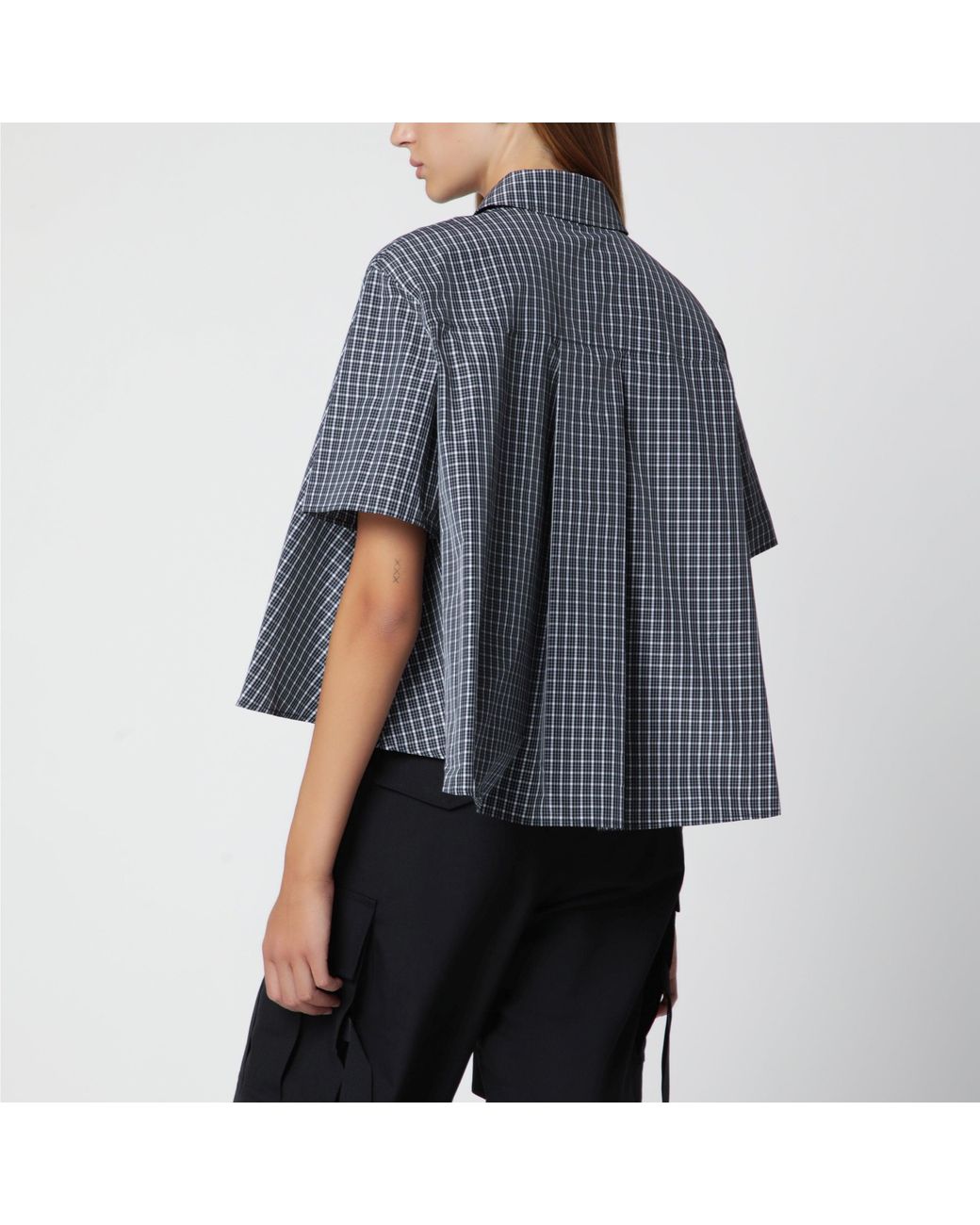 Loewe Blue Trapeze Checked Shirt