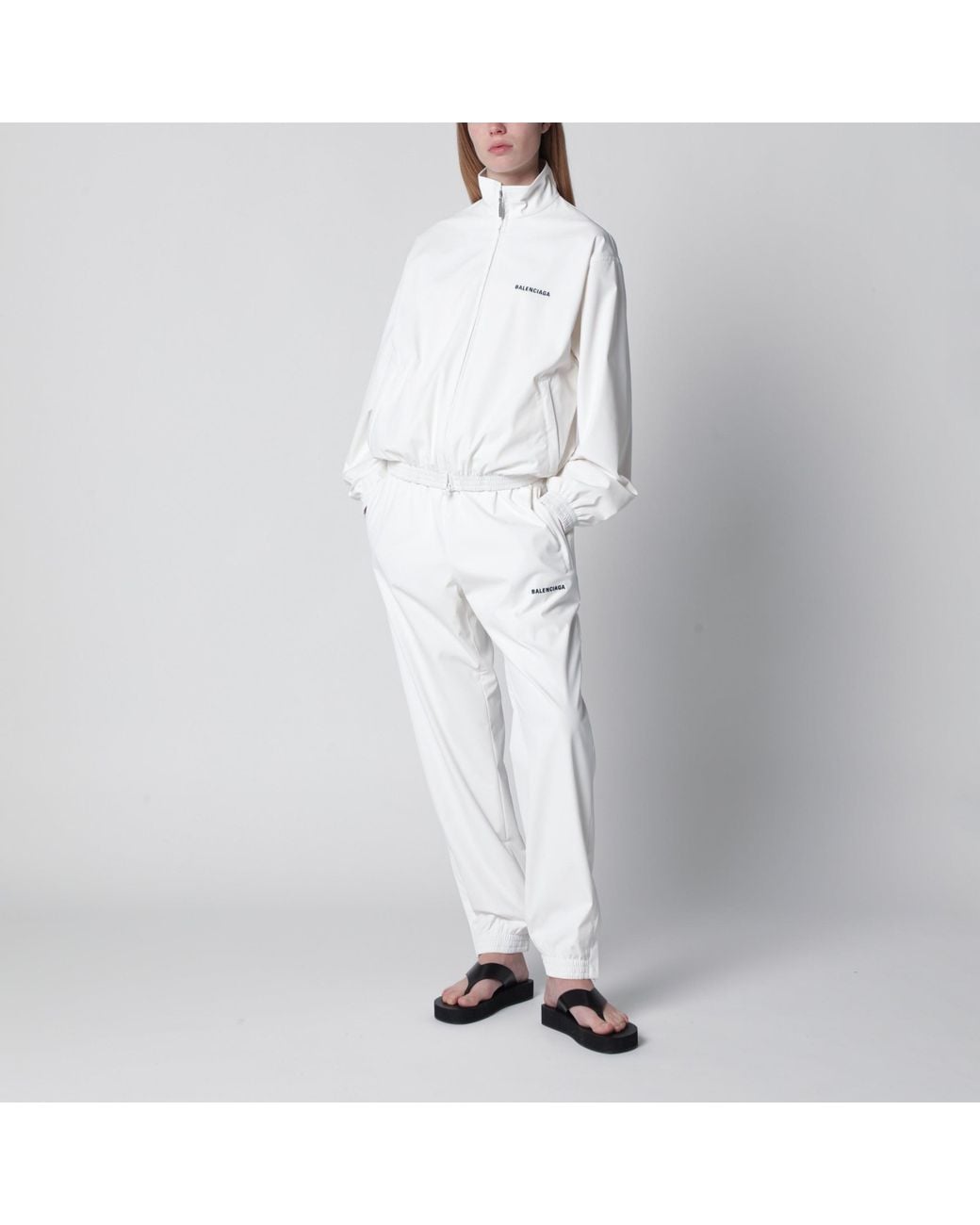 Balenciaga White Logo Jogging Pants