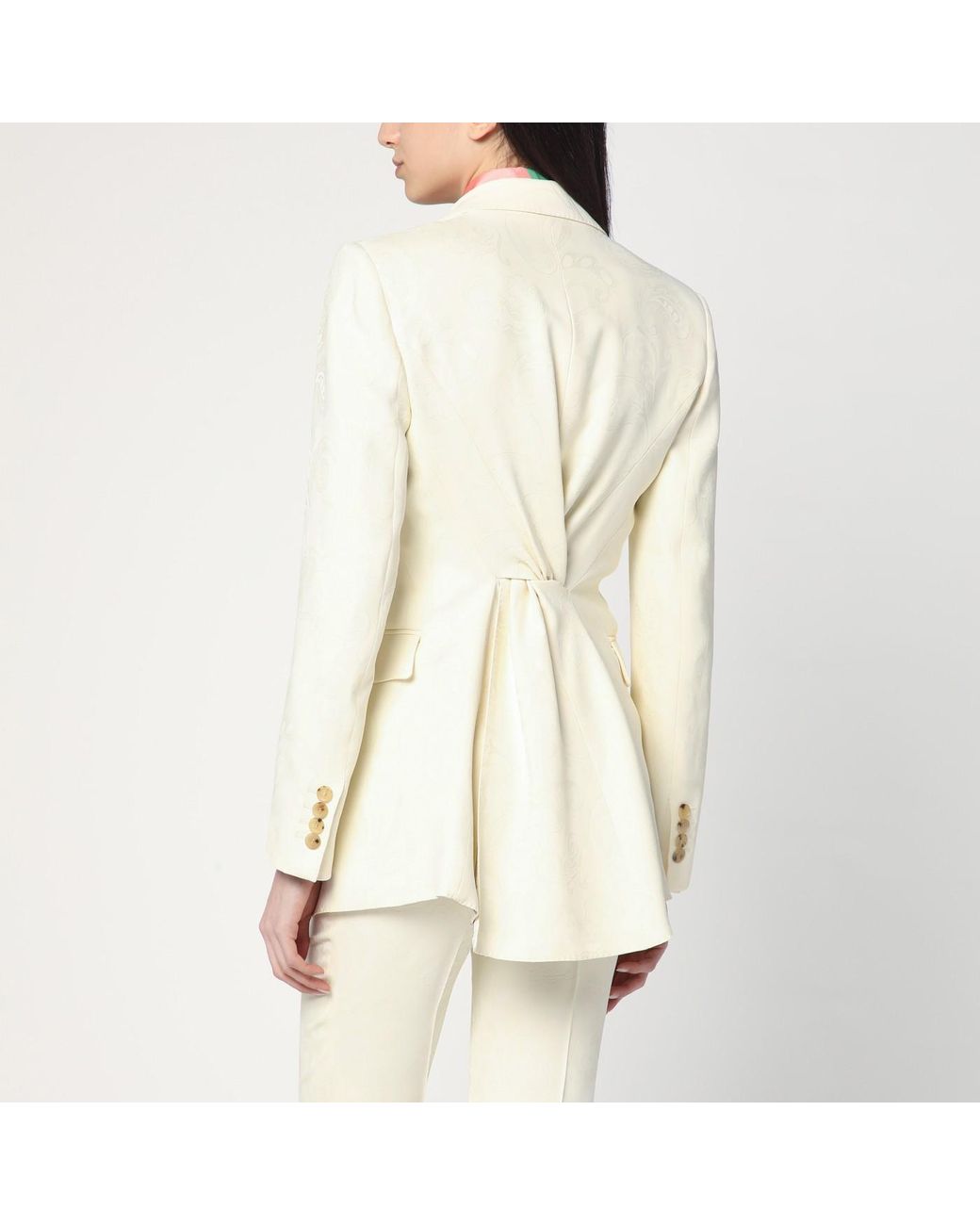 ジャケット ETRO White jacquard jacket with crossover detail Etro Etro White Jacquard Jacket With Crossover Detail | Grailed