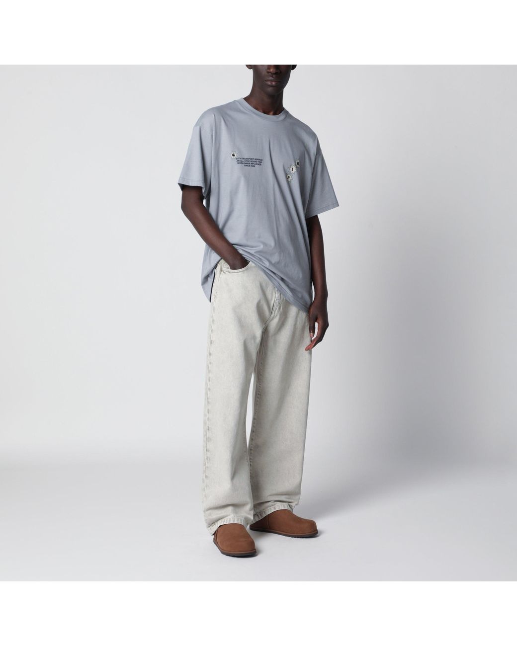 Carhartt Gray Landon Stone-Washed Denim Pants for men
