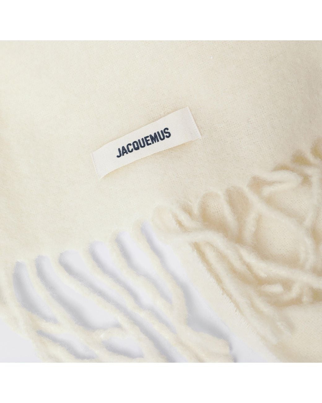Jacquemus White Ivory Mohair And Alpaca Carro Scarf