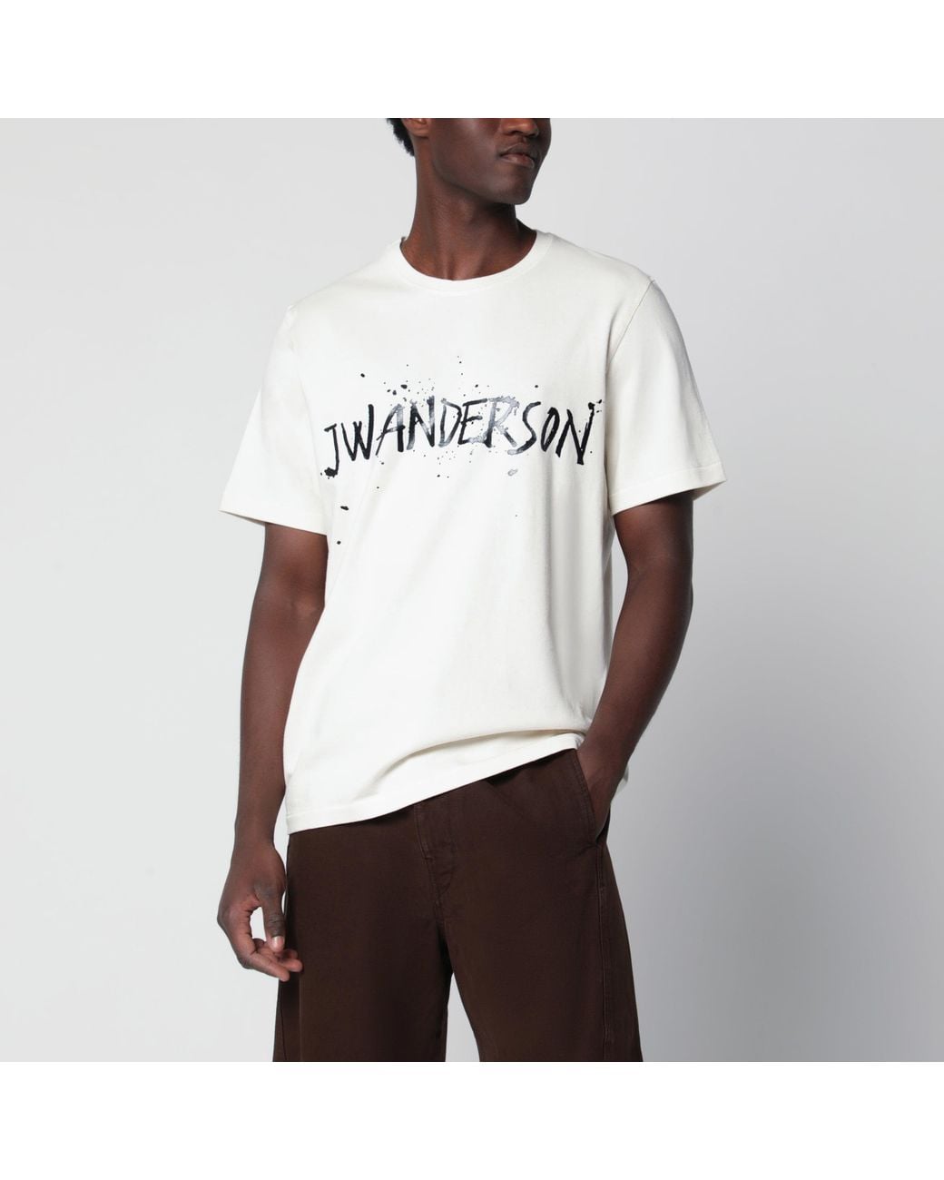 J.W. Anderson White Circular T-Shirt for men