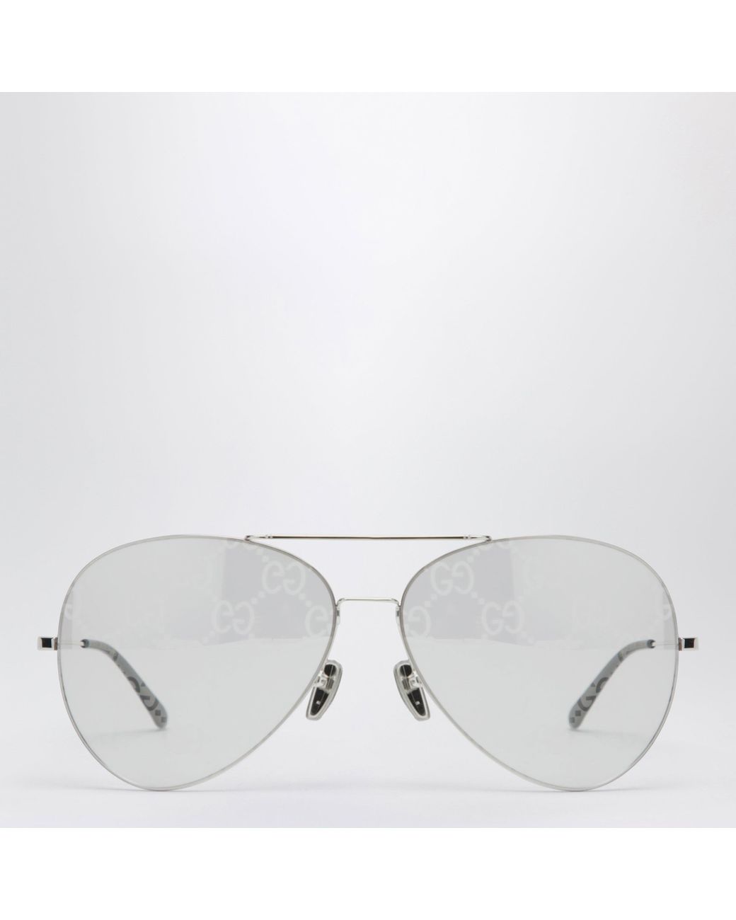 Gucci White Pilot Sunglasses for men
