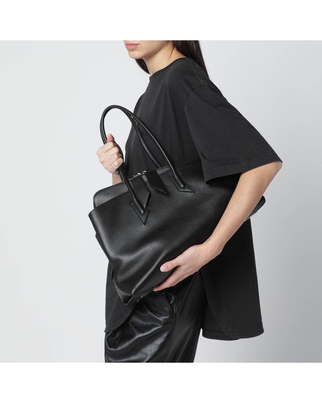 The Attico Black La Passeggiata Medium Bag