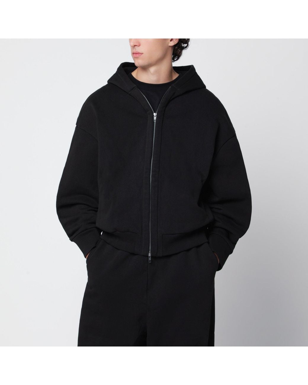 Entire studios Black Thermal Hood V2 Oversized Hoodie With Fixed Hood for men