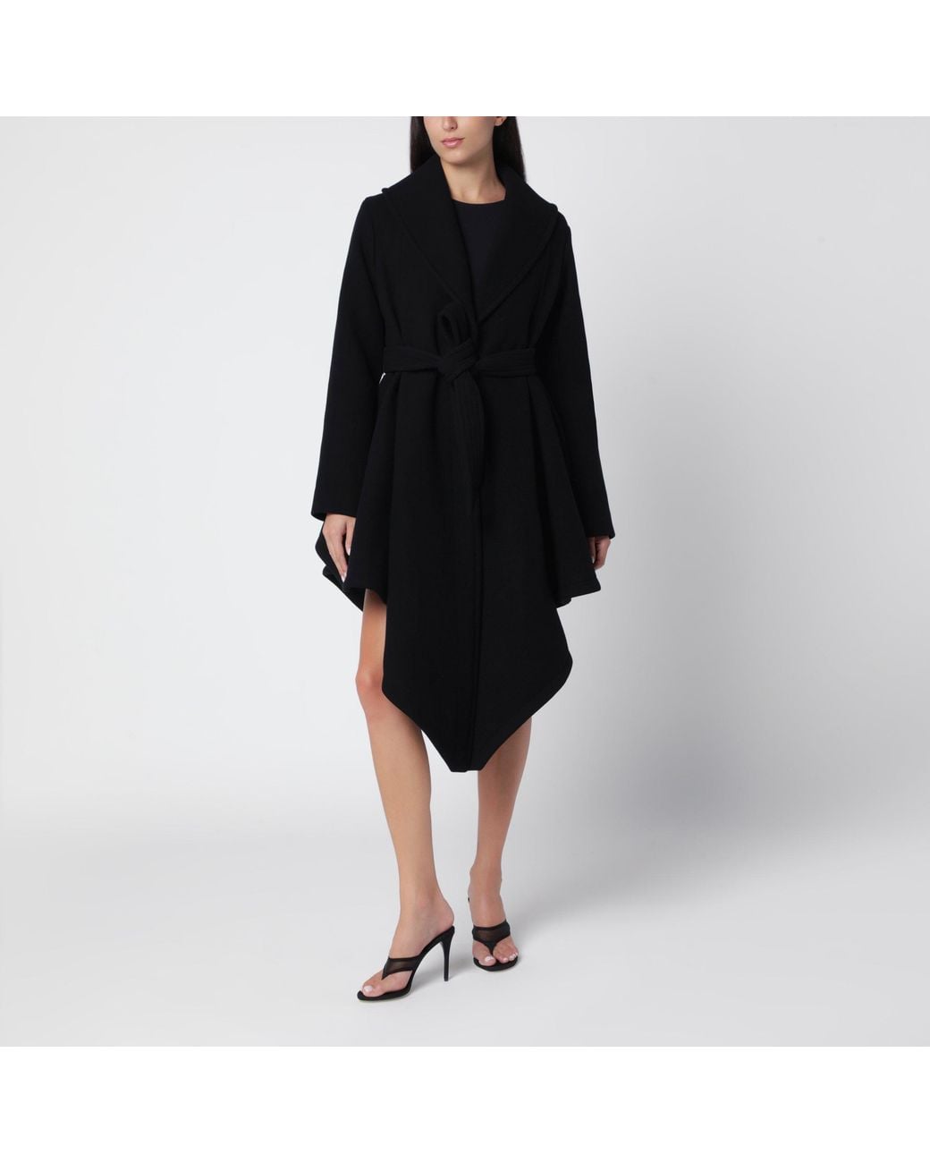 Alaïa Black Asymmetric Wool Coat