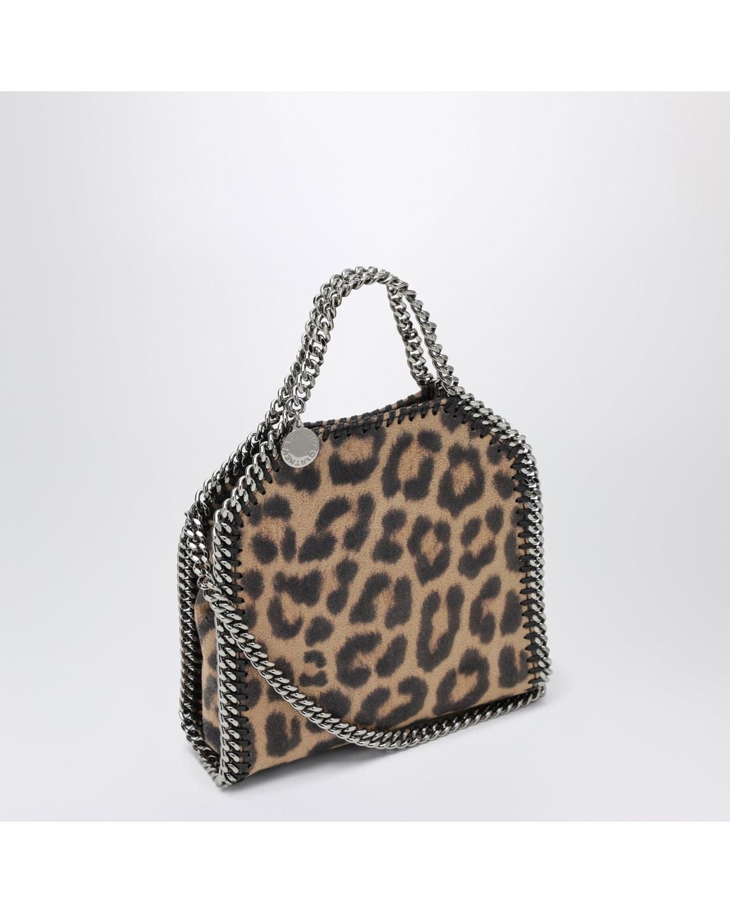 Stella McCartney Metallic Leopard-Print Micro Falabella Tote Bag