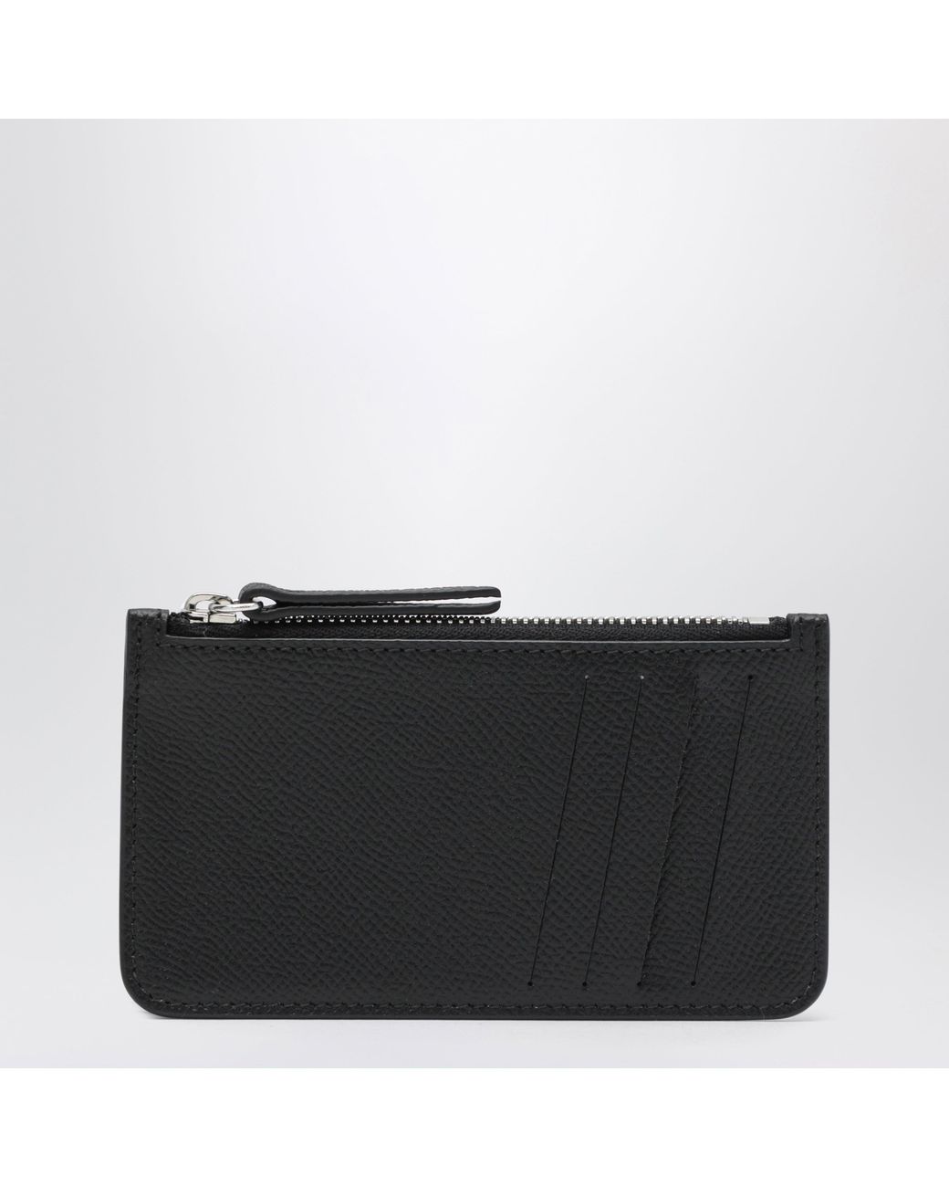 Maison Margiela Black Four Stitches Zippered Card Holder for men