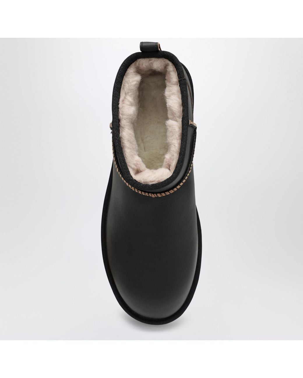 Ugg Black Classic Ultra Mini Contrast Leather Boots for men
