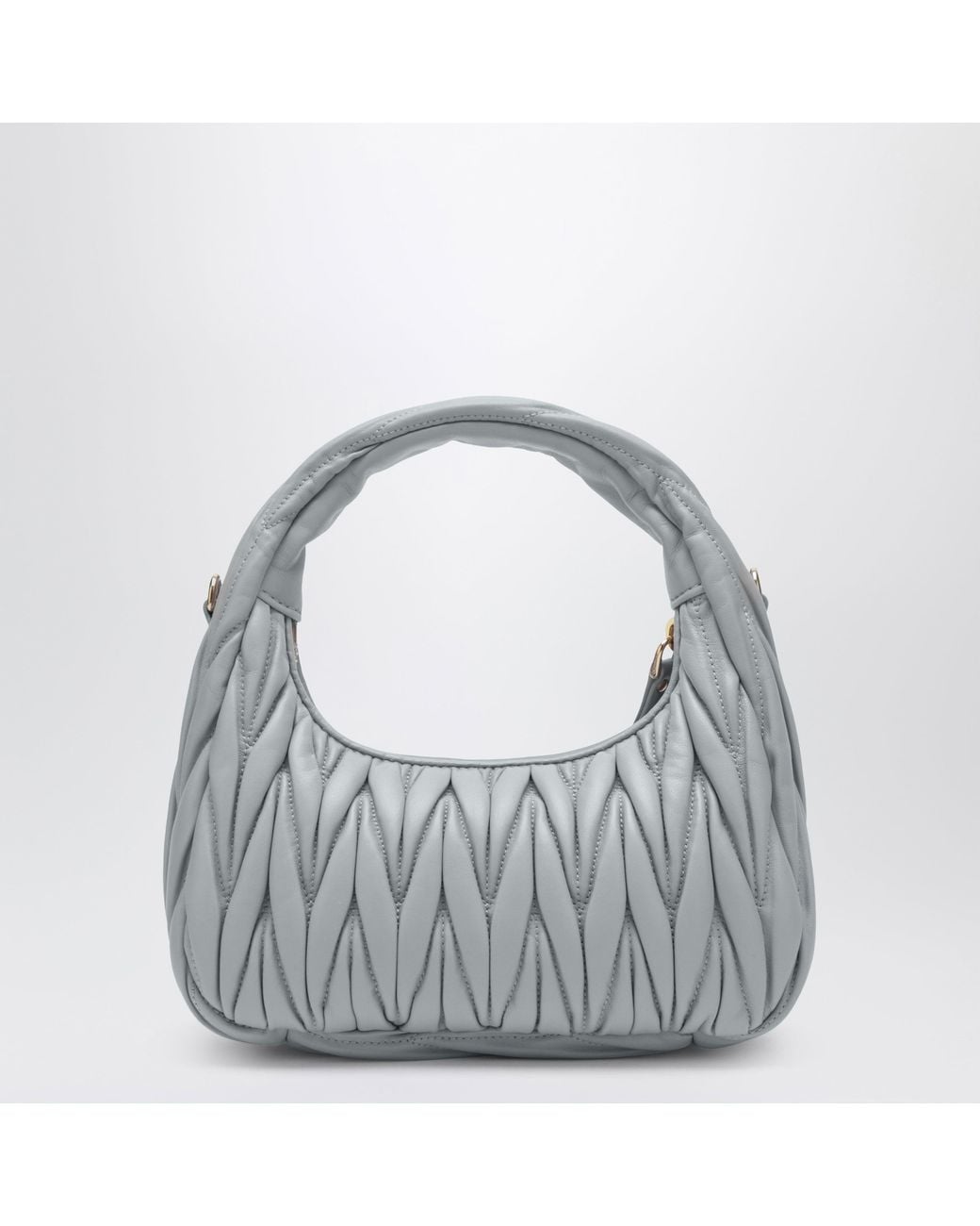 Miu Miu Gray Small Perla Miu Wander Bag