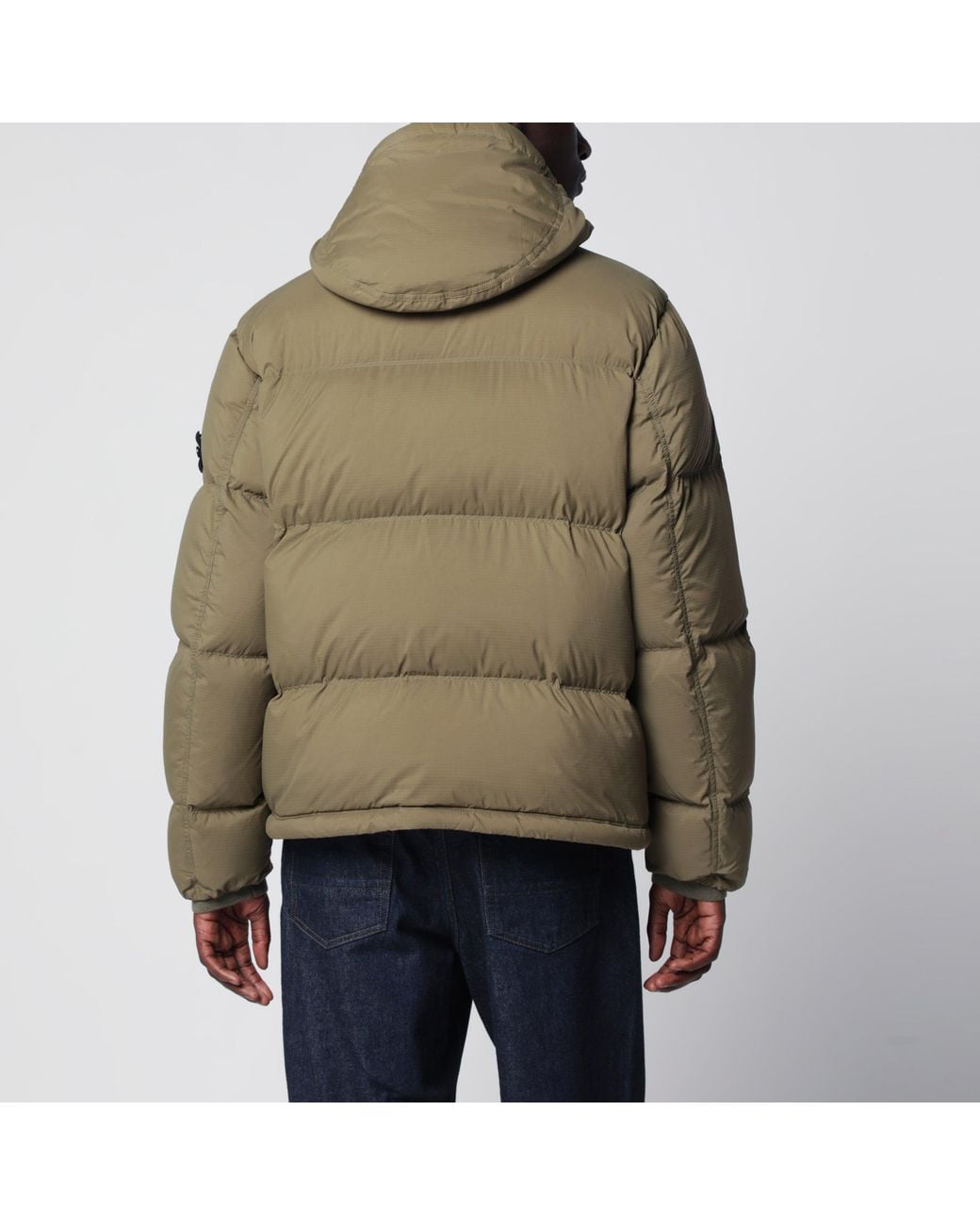 Stone Island Brown Military Ripstop Nylon Zip-Up Down Jacket for men