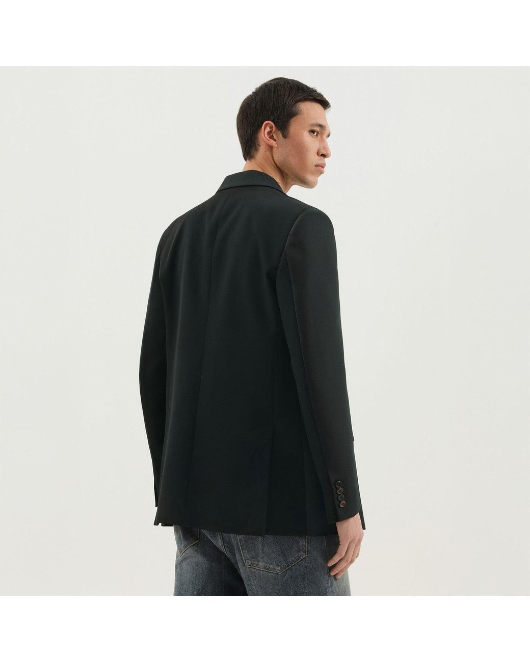 1989 STUDIO Black Dark Double Breasted Blazer for men