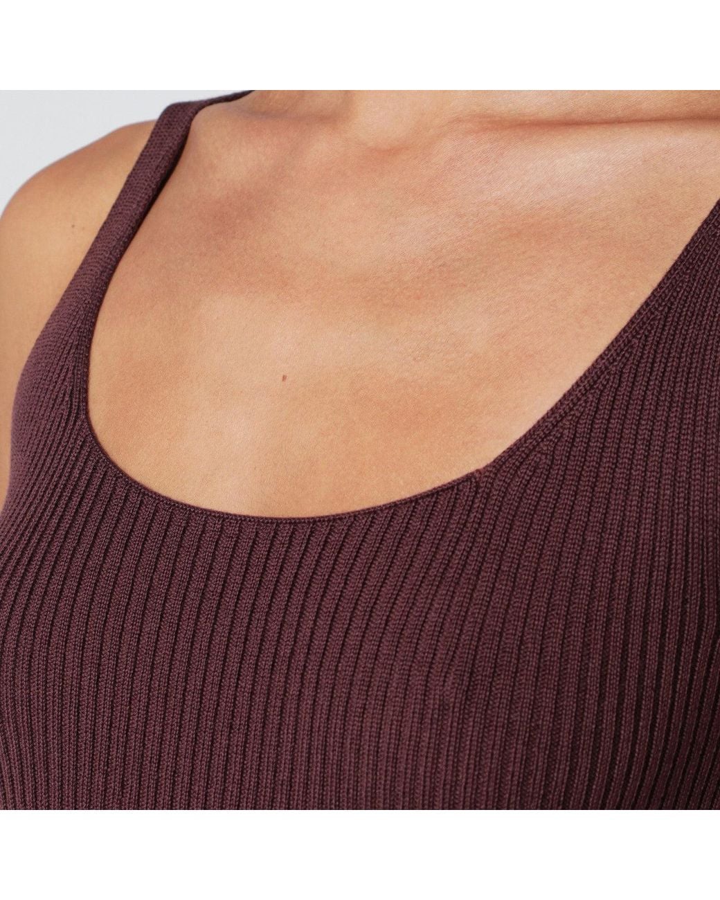Roberto Collina Purple Eggplant-Coloured Wool Tank Top