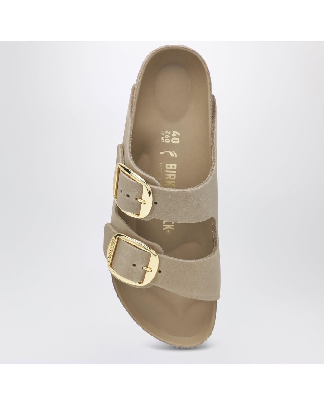 Birkenstock Natural Arizona Big Buckle Slides
