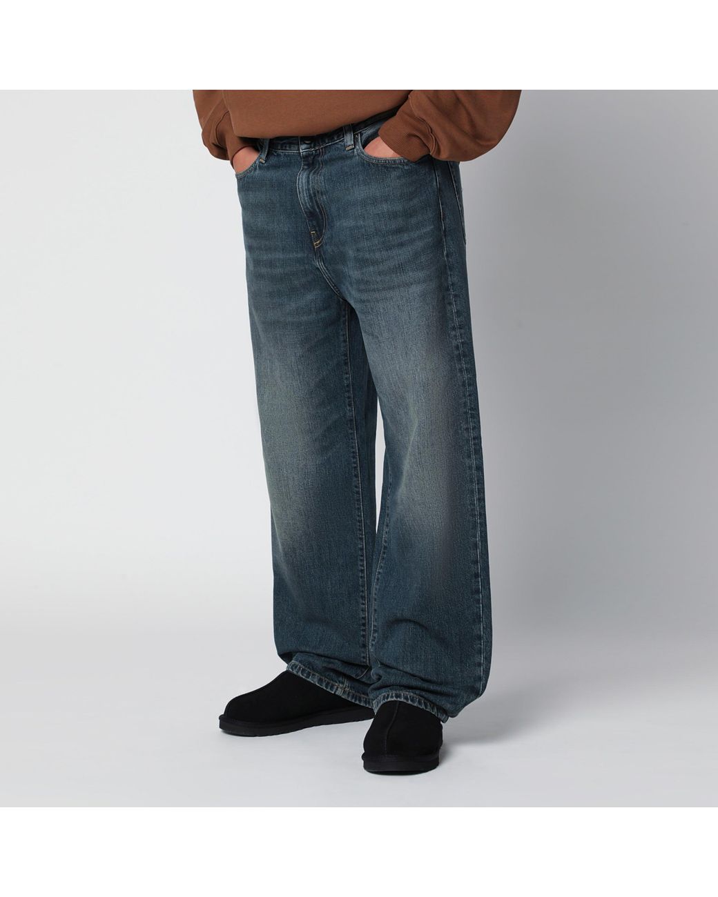 Carhartt Blue Aaron Cotton Denim Pants for men