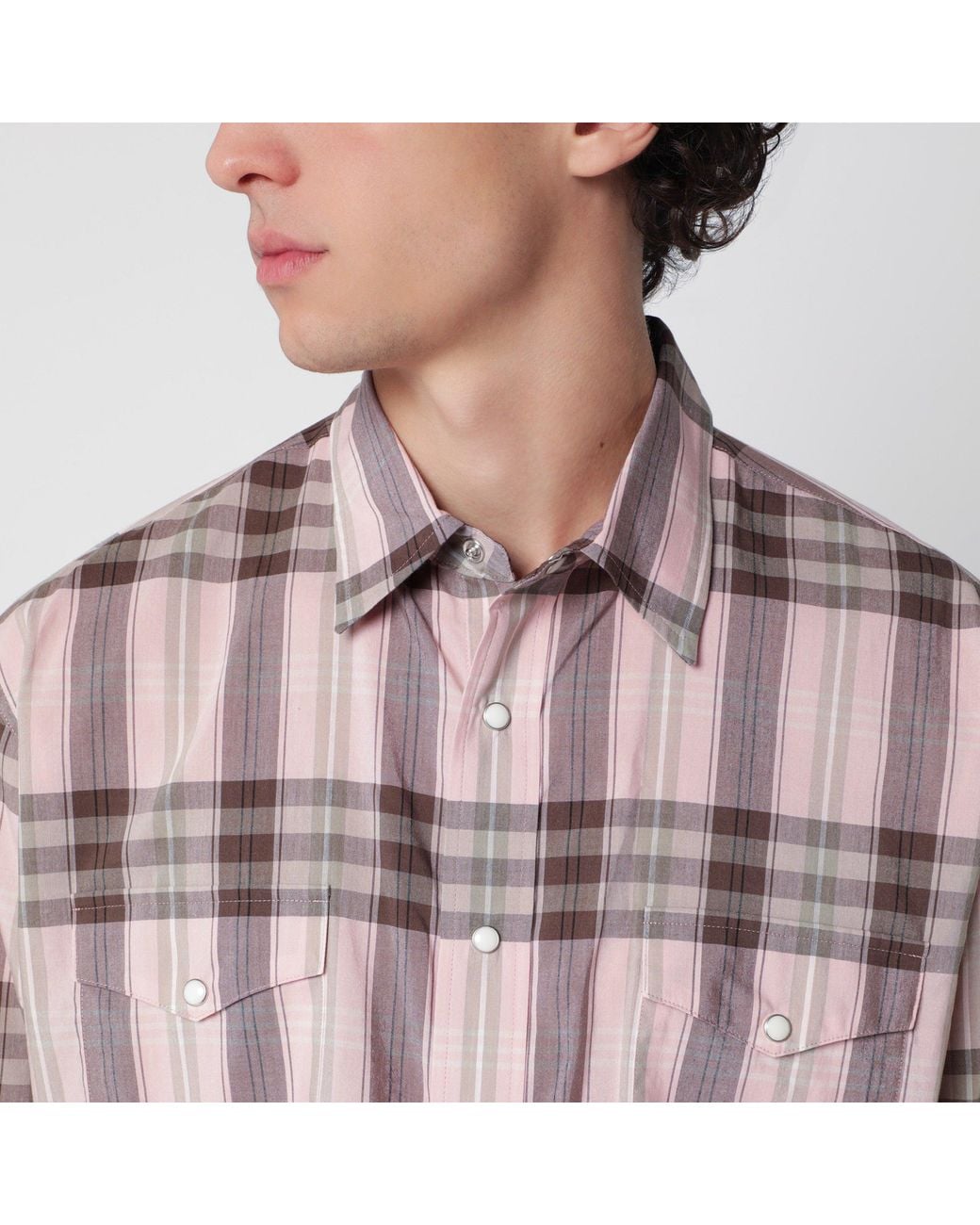 Auralee Red Check Shirt for men