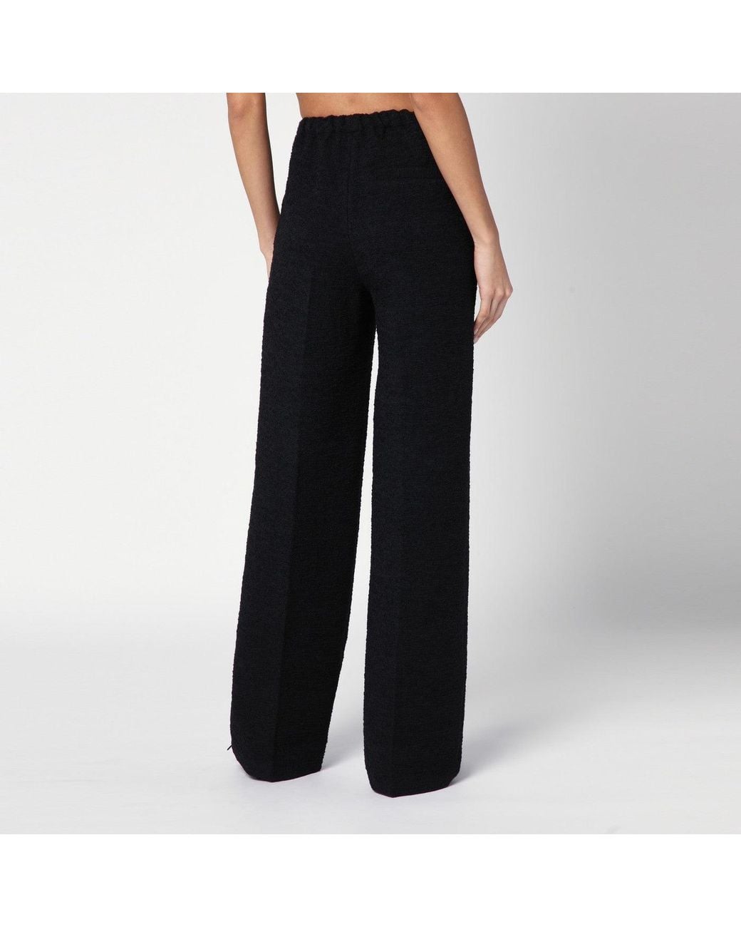 Loulou de Saison Black Straight Bouclé Trousers