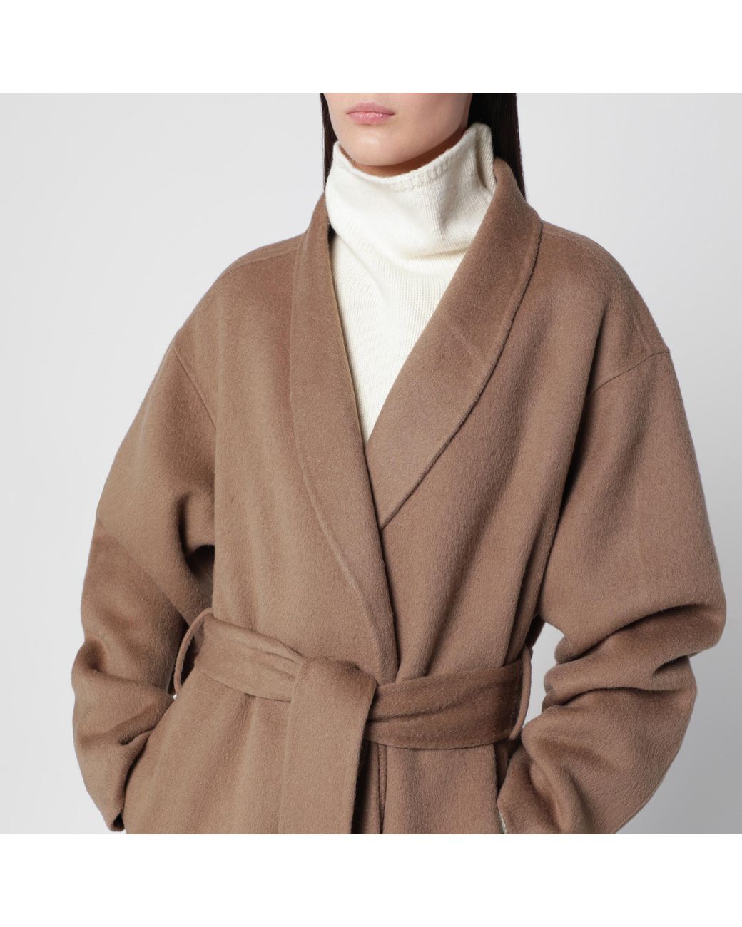 Almada Label Natural Mara Tan Double-Face Wool Coat