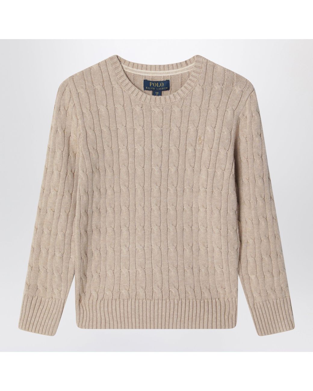 Polo Ralph Lauren Natural Cable-Knit Cotton Crewneck Sweater