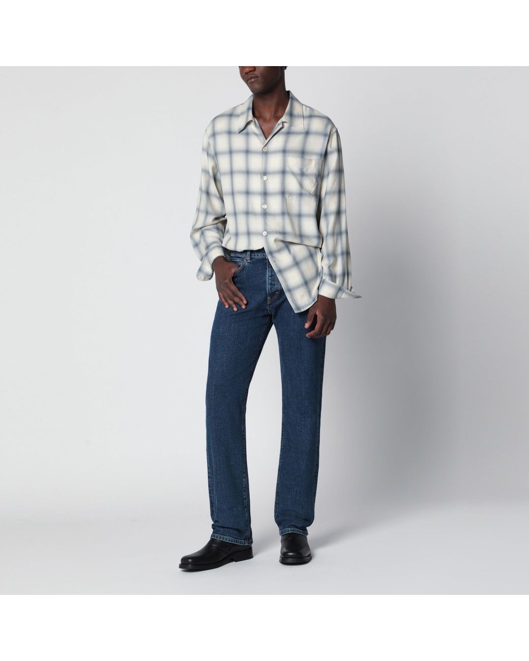 Jeanerica Blue Dark Vintage-Effect Casual Jeans for men
