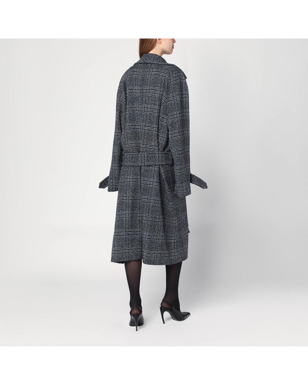 Balenciaga Blue Raglan One Layer Coat