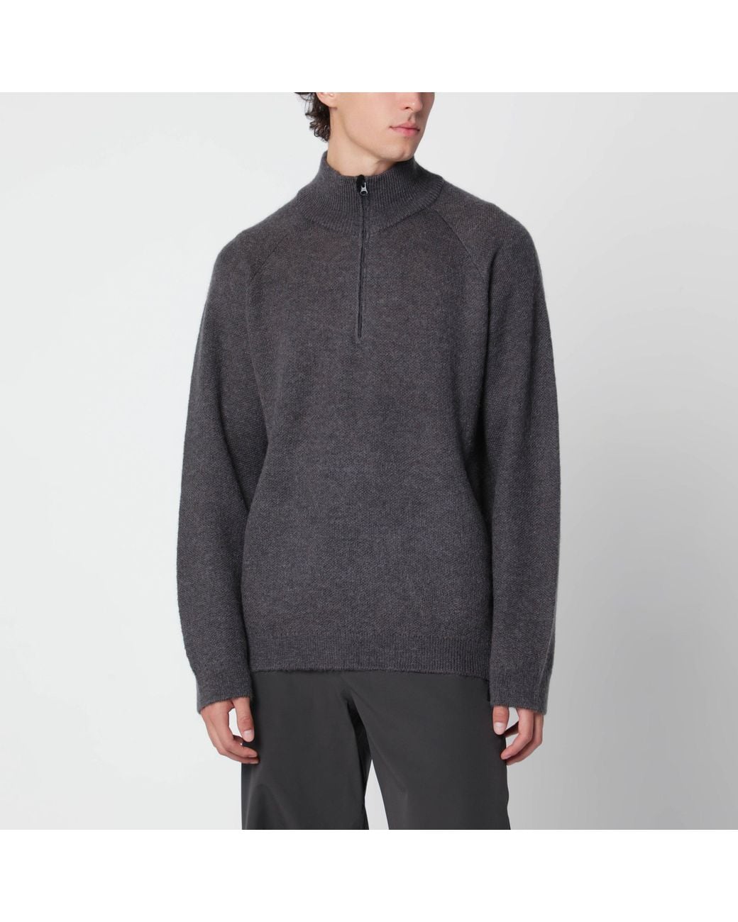 Hiking Patrol Gray Slate Half-Zip Sweater for men