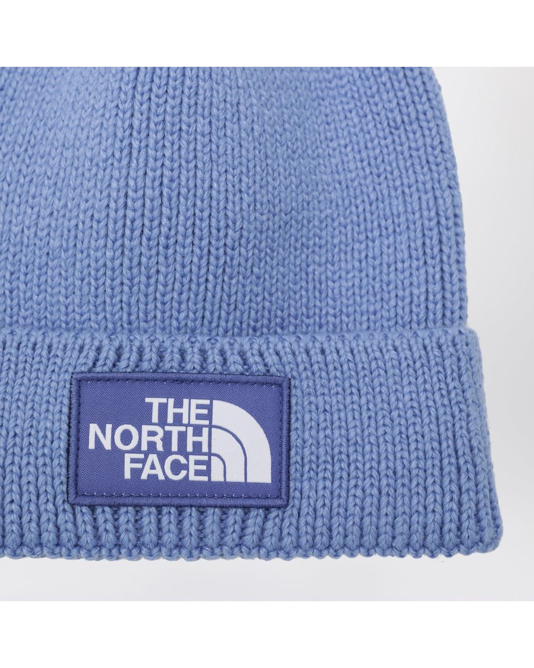 The North Face Blue Beanie With Logo Patch for men